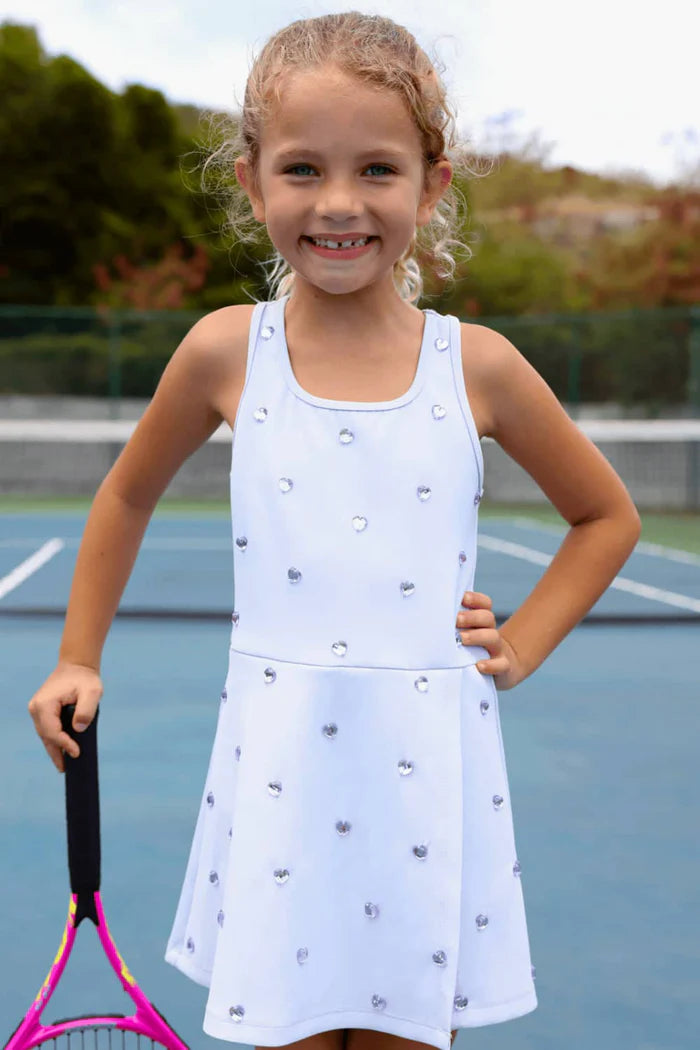 Lola + The Boys Lavender Heart | Scuba Tennis Dress
