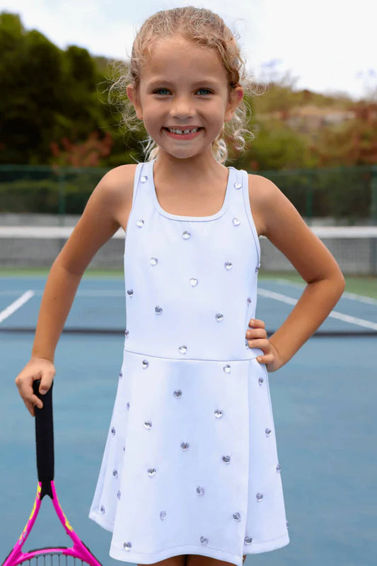 Lola + The Boys Lavender Heart | Scuba Tennis Dress