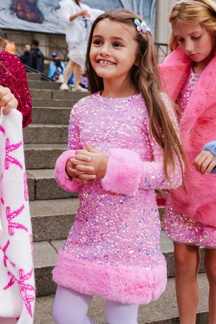 Lola + The Boys Pink | Sabrina Shimmer Dress