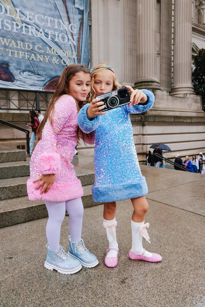 Lola + The Boys Pink | Sabrina Shimmer Dress