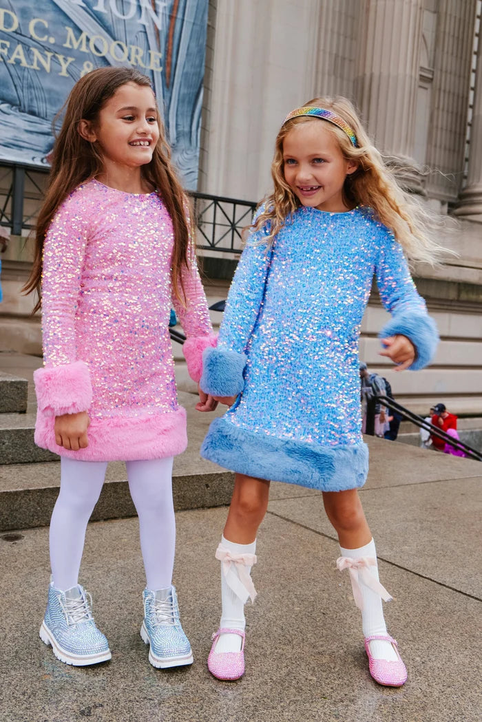 Lola + The Boys Pink | Sabrina Shimmer Dress