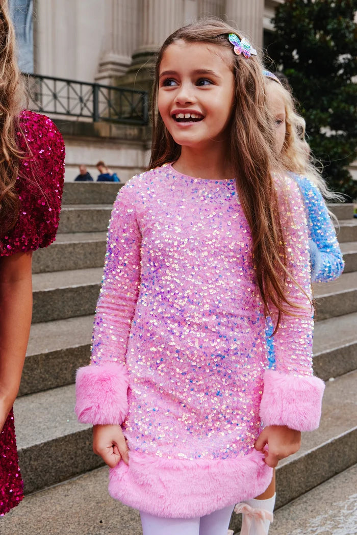 Lola + The Boys Pink | Sabrina Shimmer Dress
