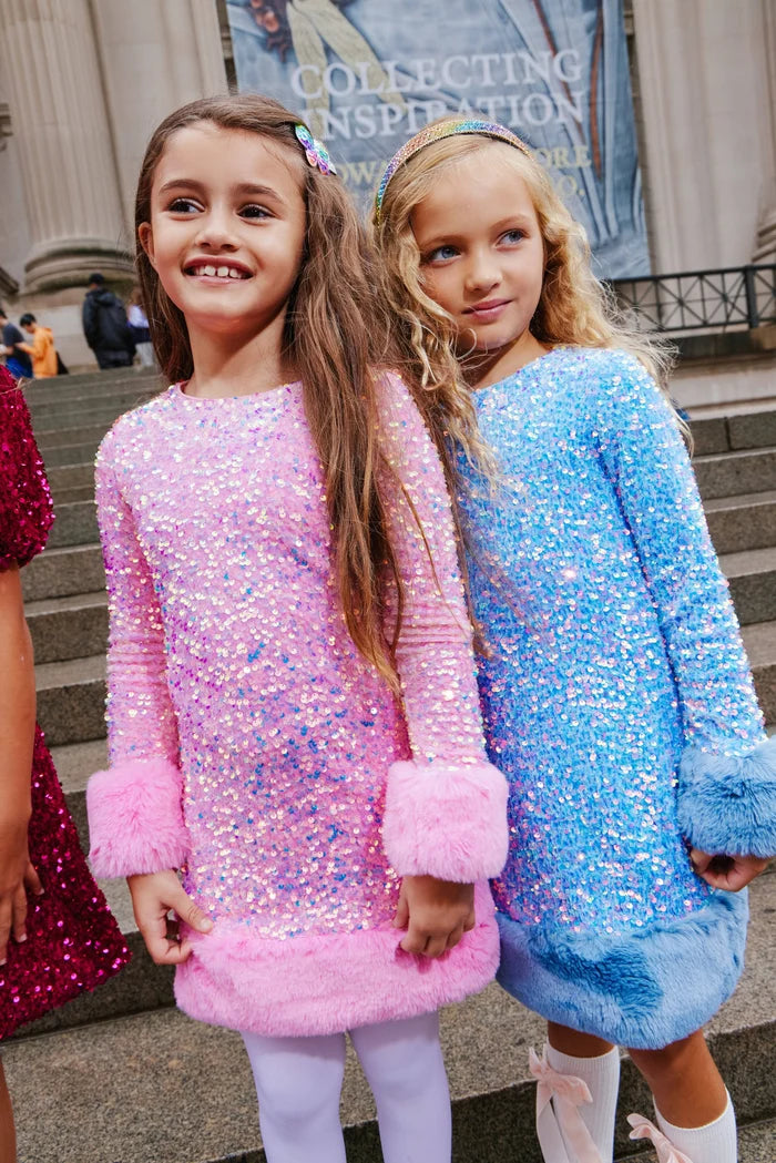 Lola + The Boys Pink | Sabrina Shimmer Dress