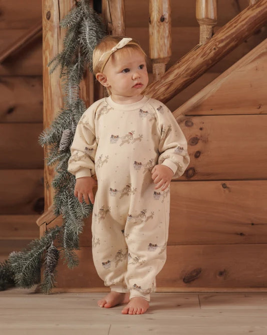 Rylee + Cru Antique Reindeer | Raglan Jumpsuit