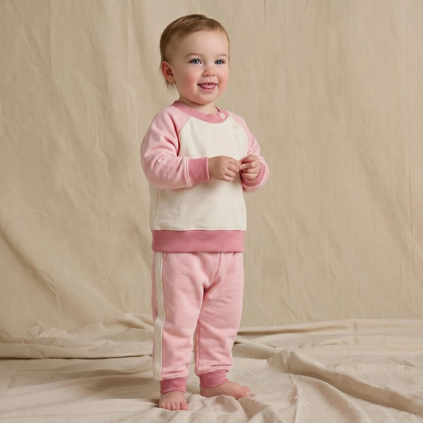 Pink Chicken X Coop Kids Pink Color Block | Puzzle Jogger Set