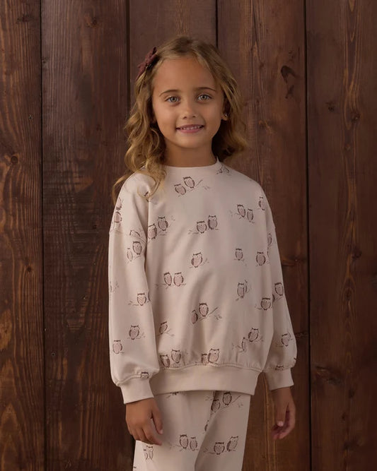 Rylee + Cru Petal Owls | Relaxed Sweatshirt