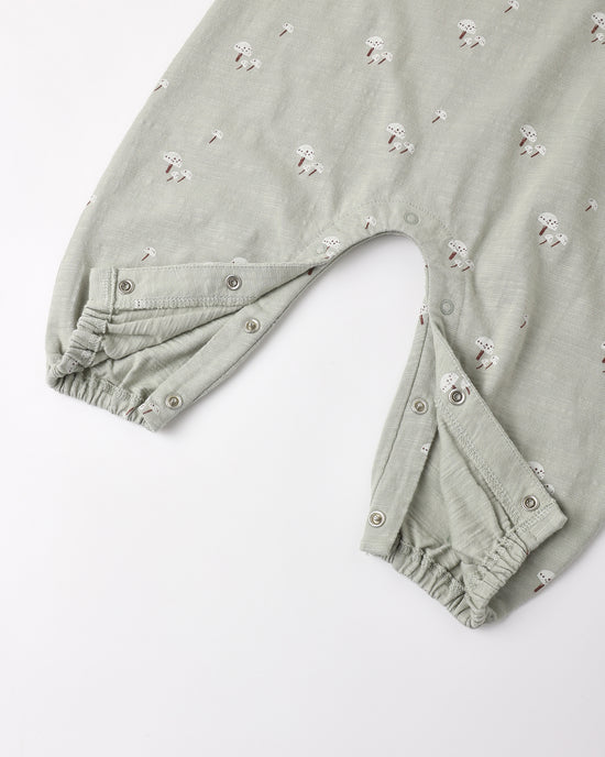 Rylee + Cru Sage Mushrooms | Henley Jumpsuit