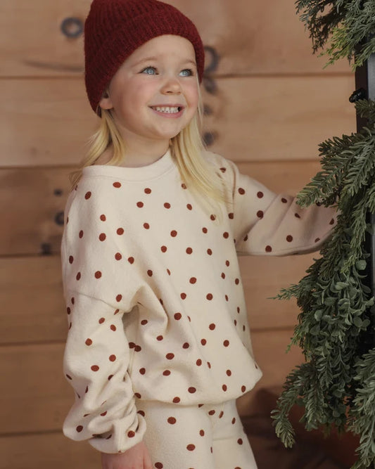 Rylee + Cru Antique Ruby Dots | Spongy Knit Set