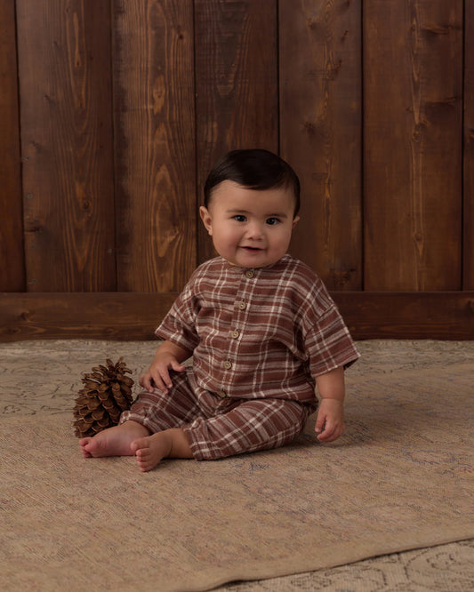 Rylee + Cru Mulberry Aspen Plaid | Hayes Jumpsuit