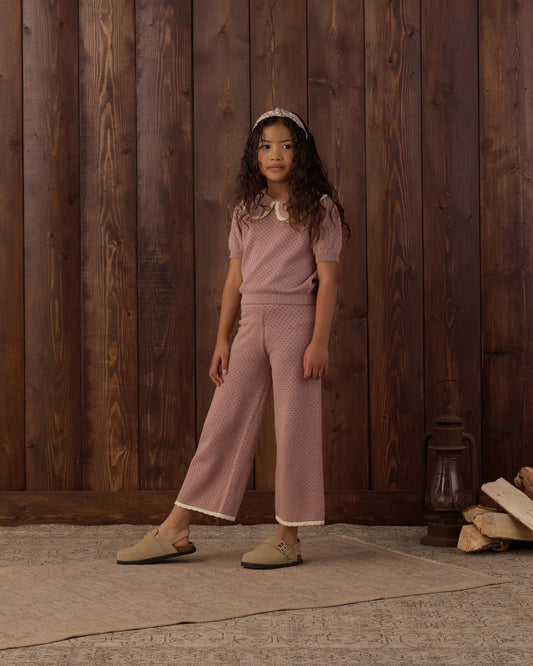 Rylee + Cru Rosewood | Pointelle Knit Pant