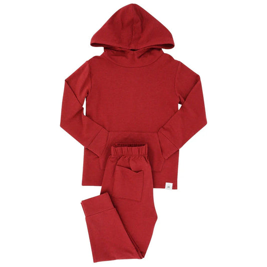 Sweet Bamboo Rhubarb | French Terry Hooded Jogger Set