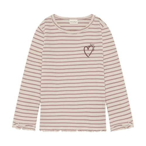 Minymo Fawn | Yarn Dyed Long Sleeve Ribbed T-Shirt