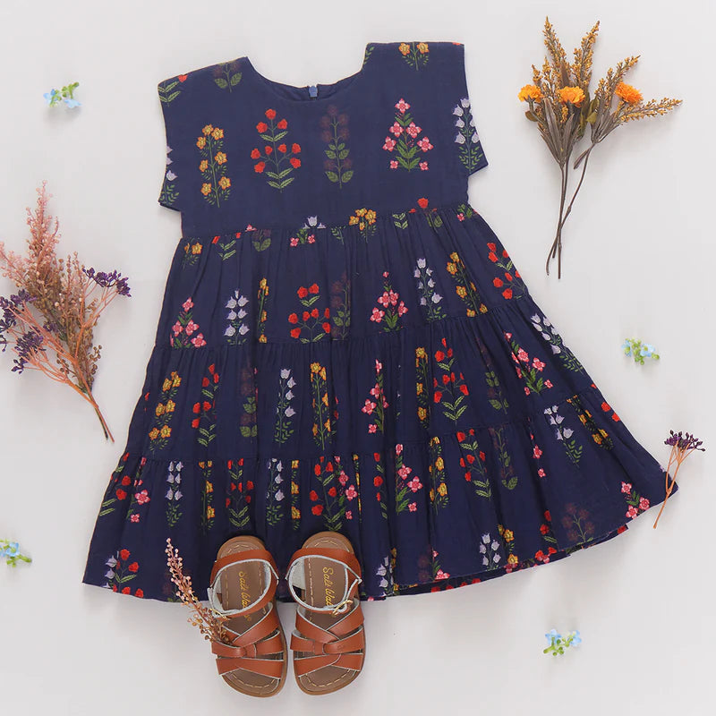 Pink Chicken Navy Field Floral | Peachy Dress