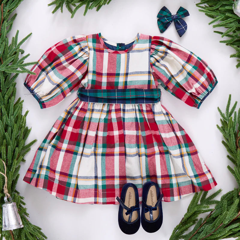 Pink Chicken Holiday Tartan | Ruby Dress