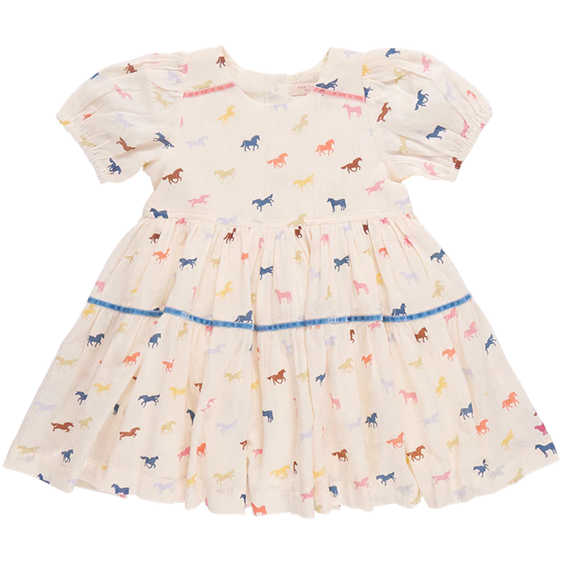 Pink Chicken Multi Tiny Horses | Charlie Dress