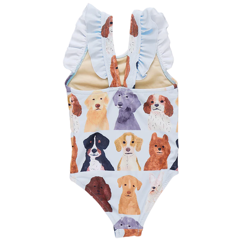 Pink Chicken Light Blue Watercolor Dogs | Liv Suit