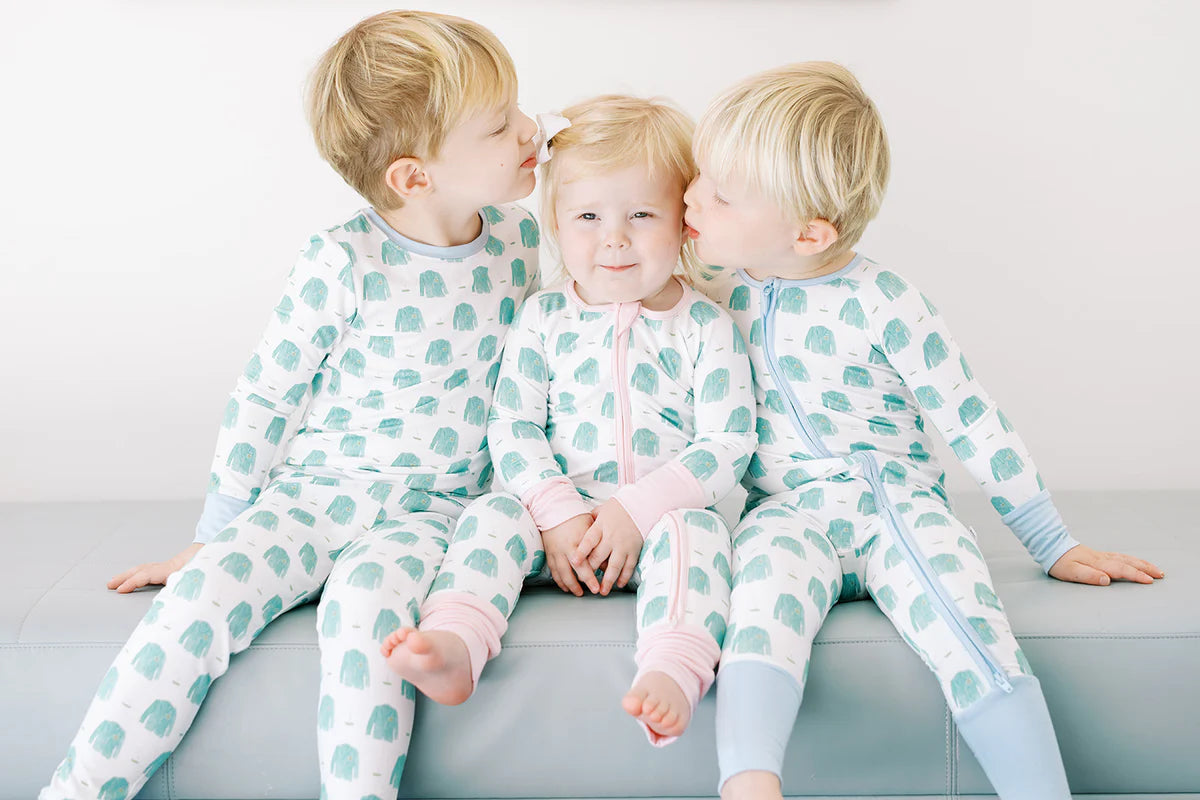Uptown Baby Blue Golf Jacket | Long Sleeve PJ Set
