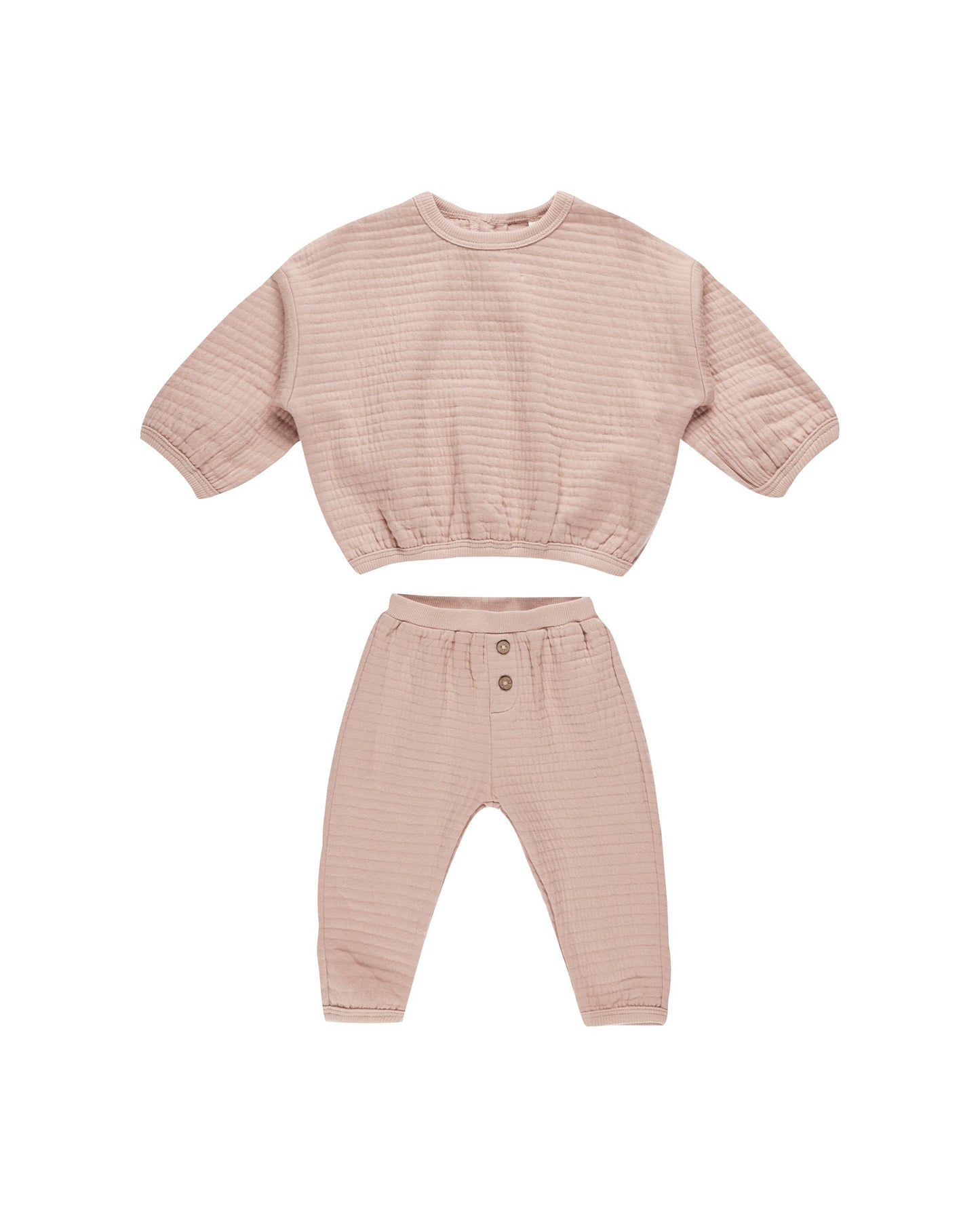 Quincy Mae Blush | Textured Sweat Set