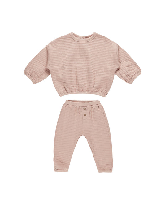 Quincy Mae Blush | Textured Sweat Set