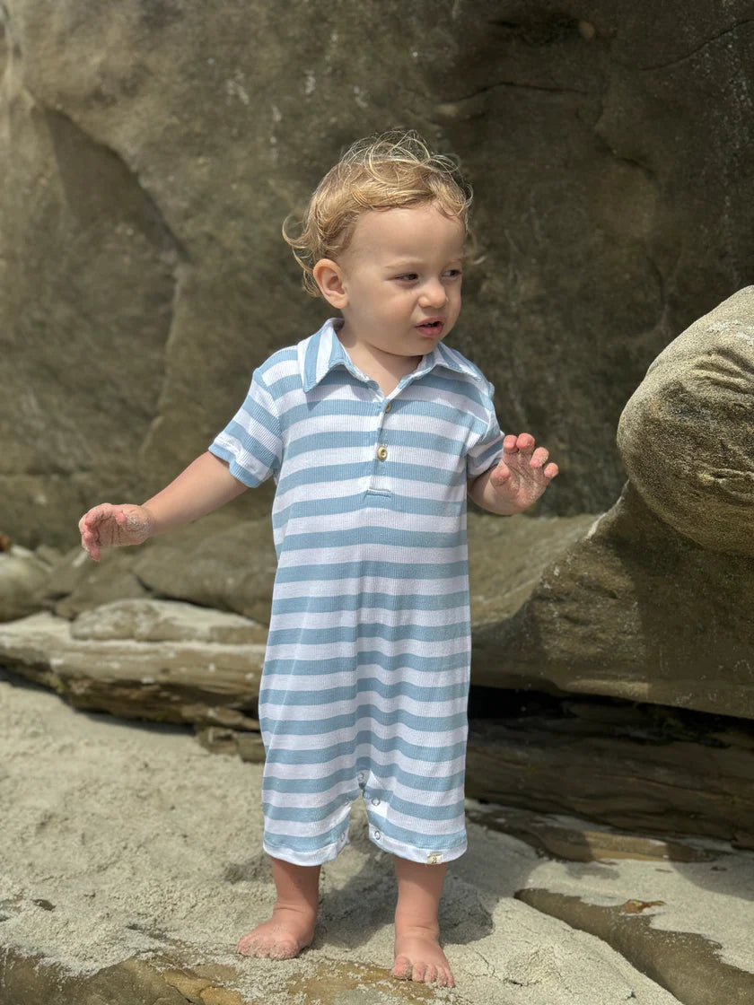 Me & Henry Pale Chambray & White Stripe | Drift Romper