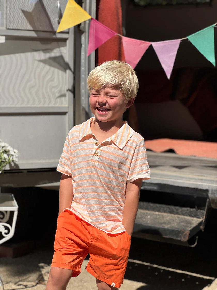 Me & Henry Peach & White | Shipping Stripe Polo
