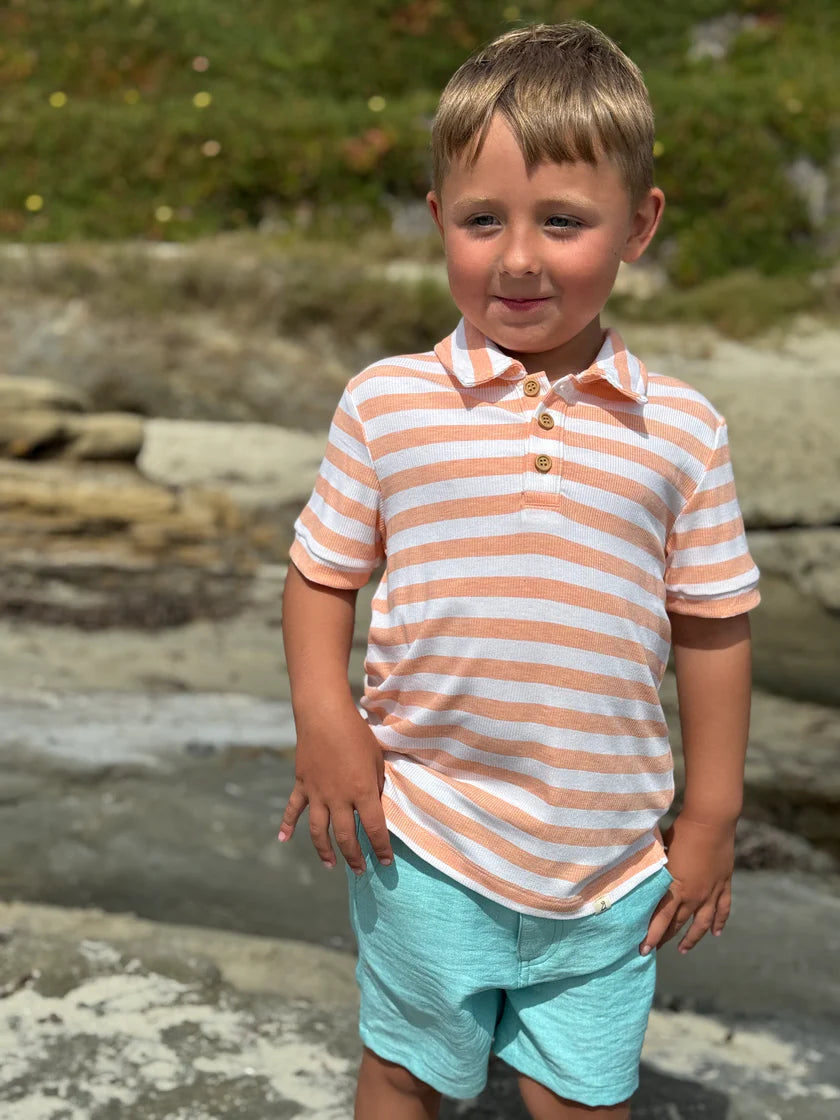 Me & Henry Peach & White | Shipping Stripe Polo