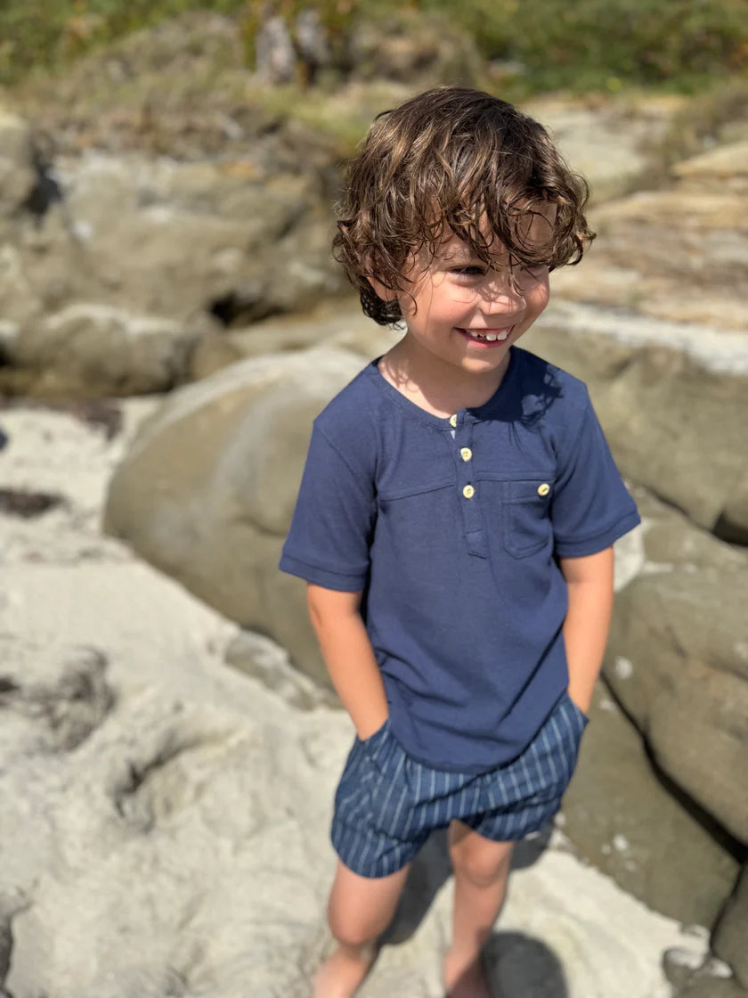 Me & Henry Navy | Boardwalk Henley Tee