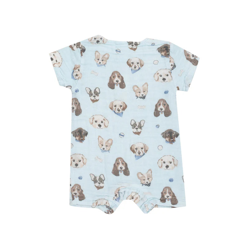 Angel Dear Vintage Puppy Faces | Henley Shortall Romper