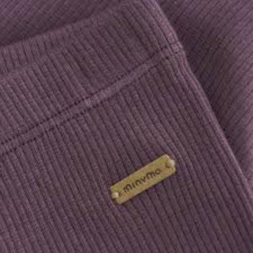 Minymo Plum Truffle | Ribbed Leggings