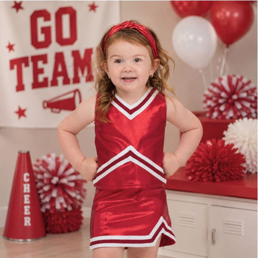 Azarhia Red | Game Day Shimmer Cheer Suit