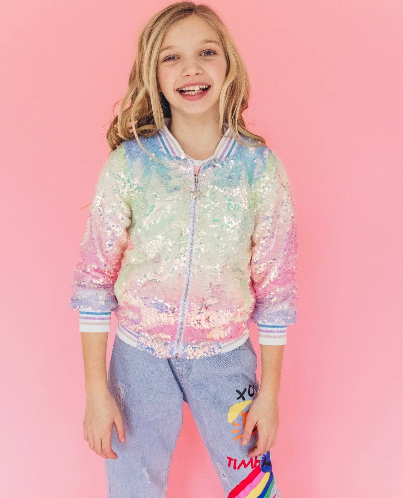 Lola & The Boys Icy Ombre | Sequin Jacket