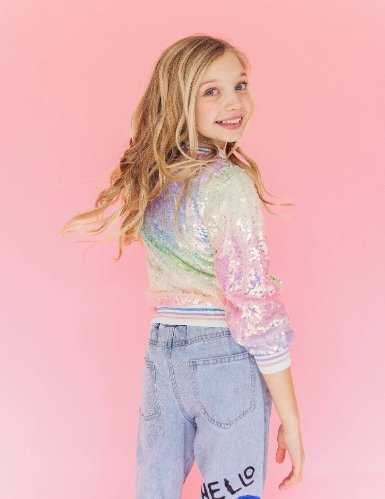 Lola & The Boys Icy Ombre | Sequin Jacket