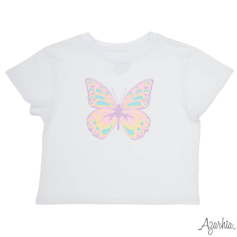 Azarhia White Pretty Butterfly | Screen Print Boxy T-Shirt