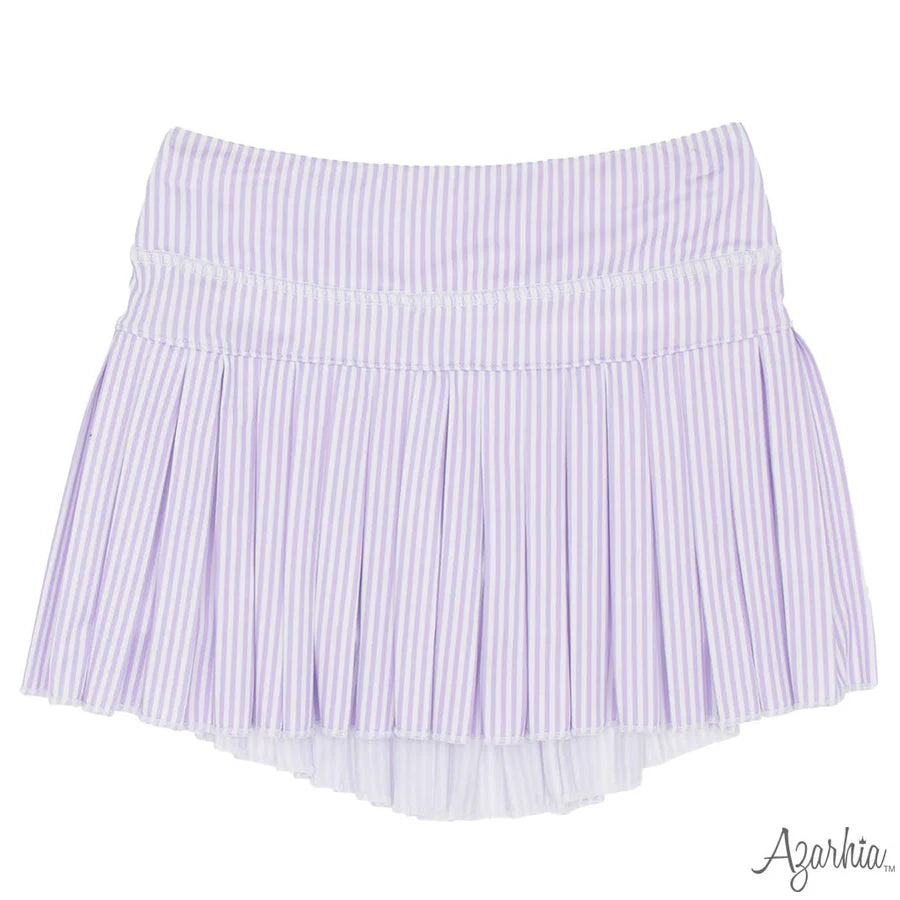 Azarhia Lavender | Striped Mini Pleat Skort