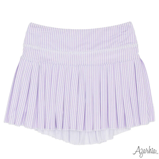 Azarhia Lavender | Striped Mini Pleat Skort