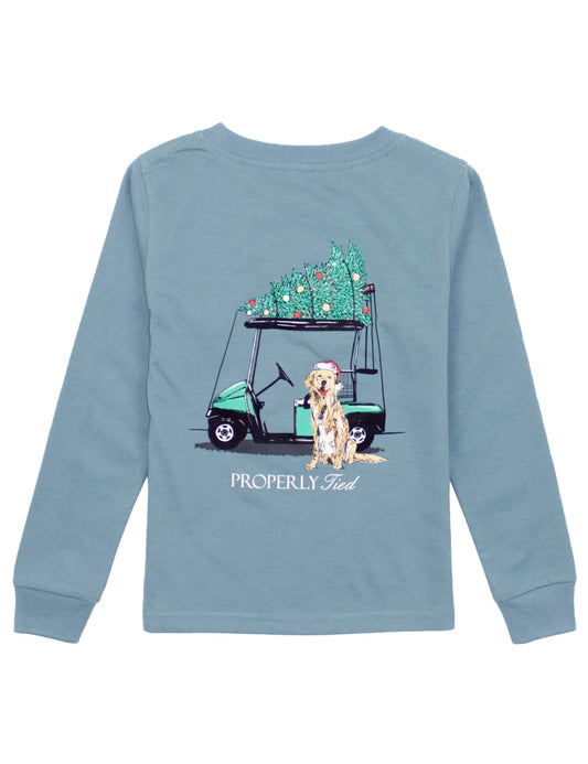 Properly Tied Steel Blue | Santa's Caddy Long Sleeve T-Shirt