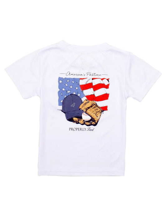 Properly Tied White America's Pastime | Short Sleeve Performance Tee