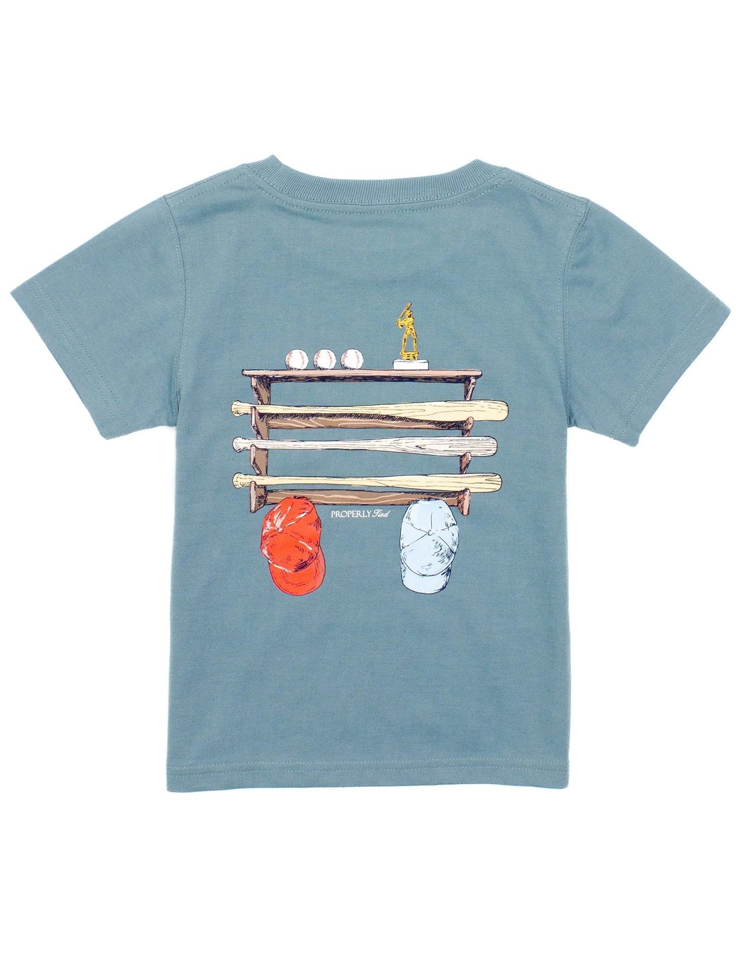 Properly Tied Steel Blue Bat Rack | Short Sleeve T-Shirt