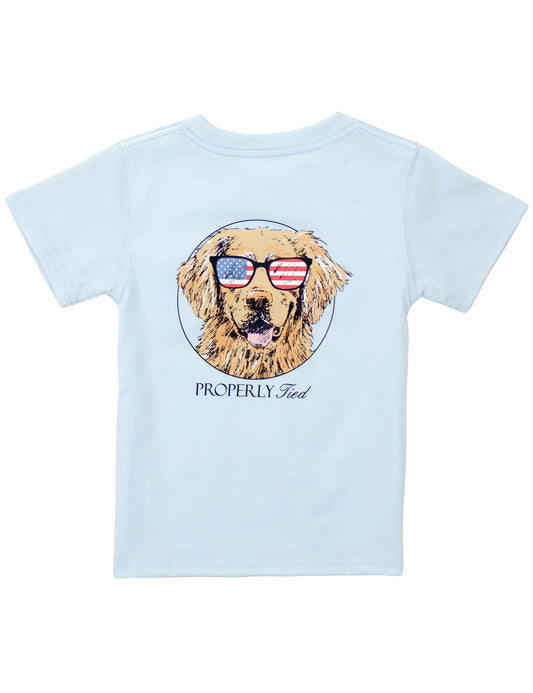 Properly Tied Periwinkle | Patriot Dog Short Sleeve Tee