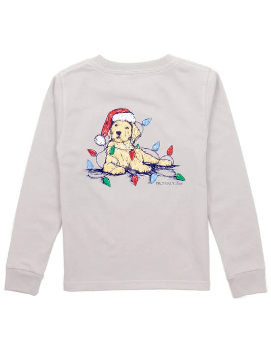 Properly Tied Santa Paws | Ice Grey Long Sleeve Pullover