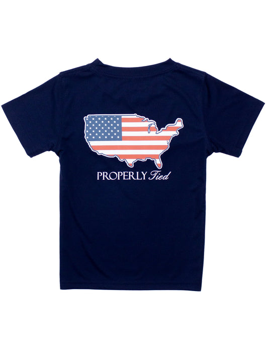 Properly Tied River Blue | Old Glory Short Sleeve Performance Tee