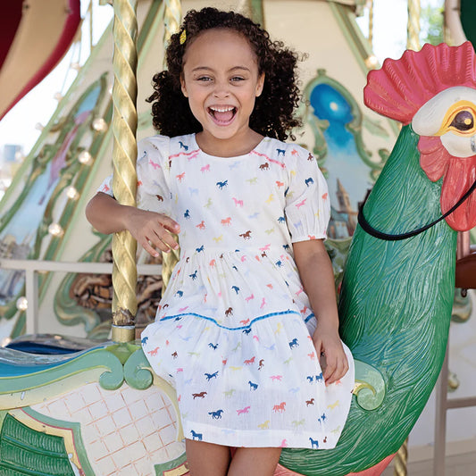 Pink Chicken Multi Tiny Horses | Charlie Dress