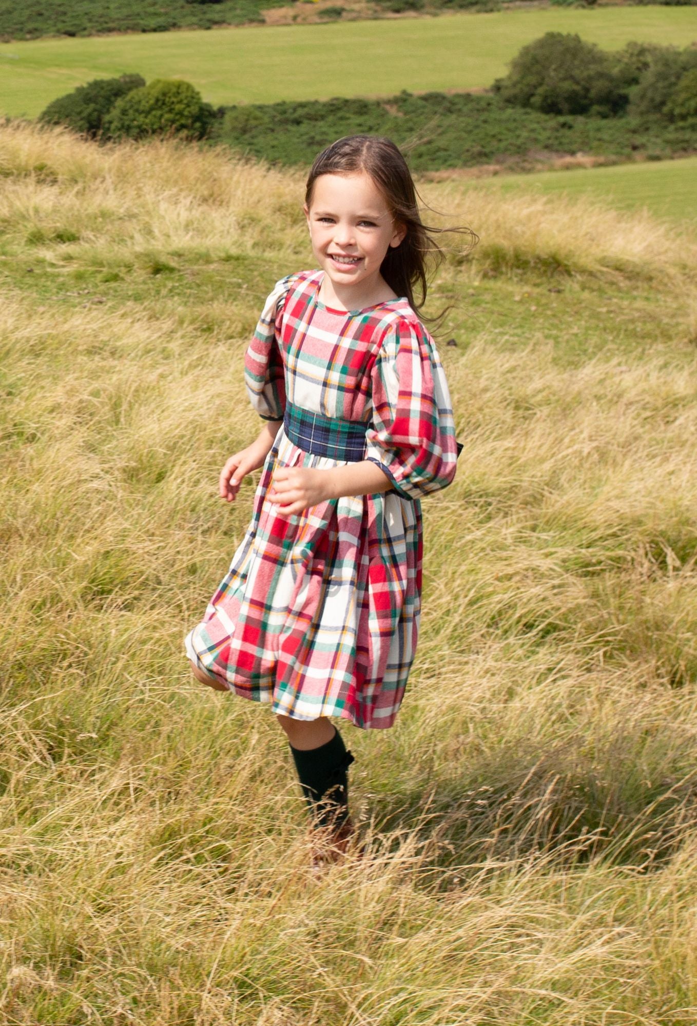 Pink Chicken Holiday Tartan | Ruby Dress