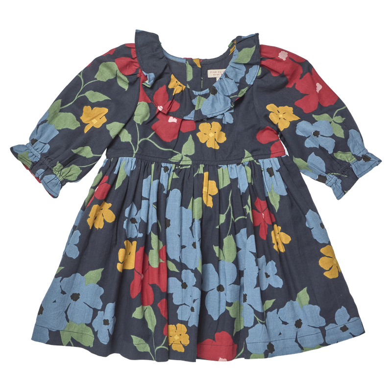 Pink Chicken Navy Hibiscus Floral | Amara Dress