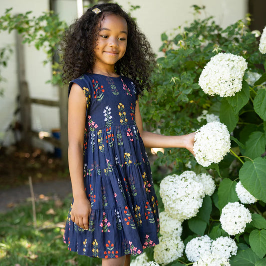 Pink Chicken Navy Field Floral | Peachy Dress