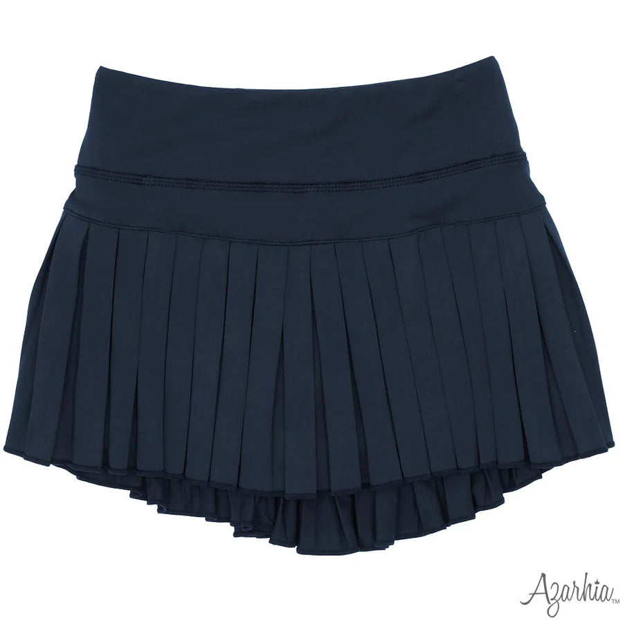 Azarhia Navy | Solid Mini Pleated Skort