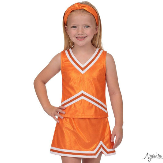 Azarhia Orange | Game Day Shimmer Cheer Suit