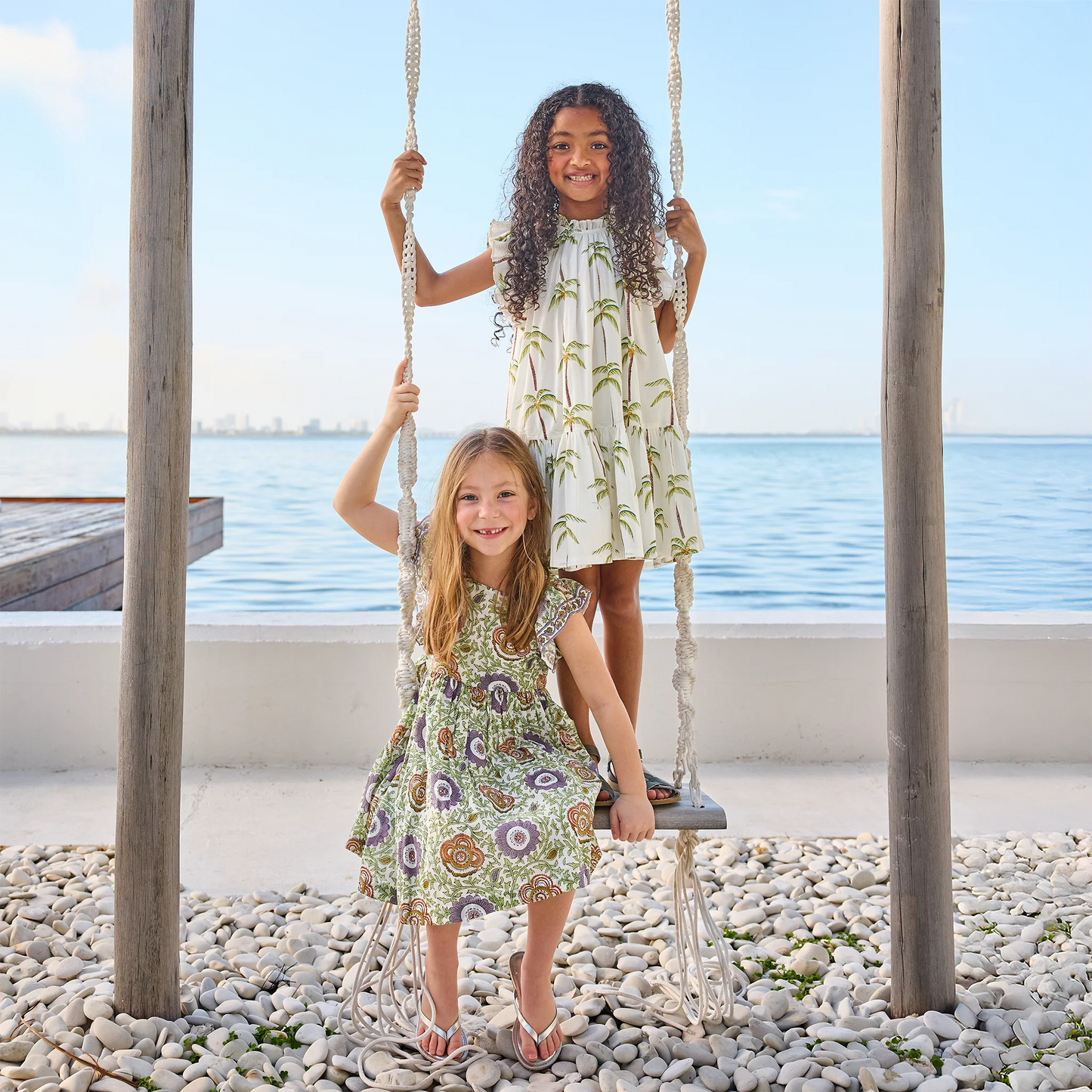 Pink Chicken Cream Palm Trees | Harper Dress