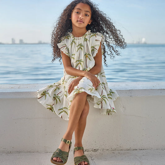 Pink Chicken Cream Palm Trees | Harper Dress