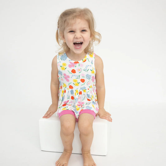 Angel Dear Freshly Picked Floral | Peplum Tank Top & Biker Short